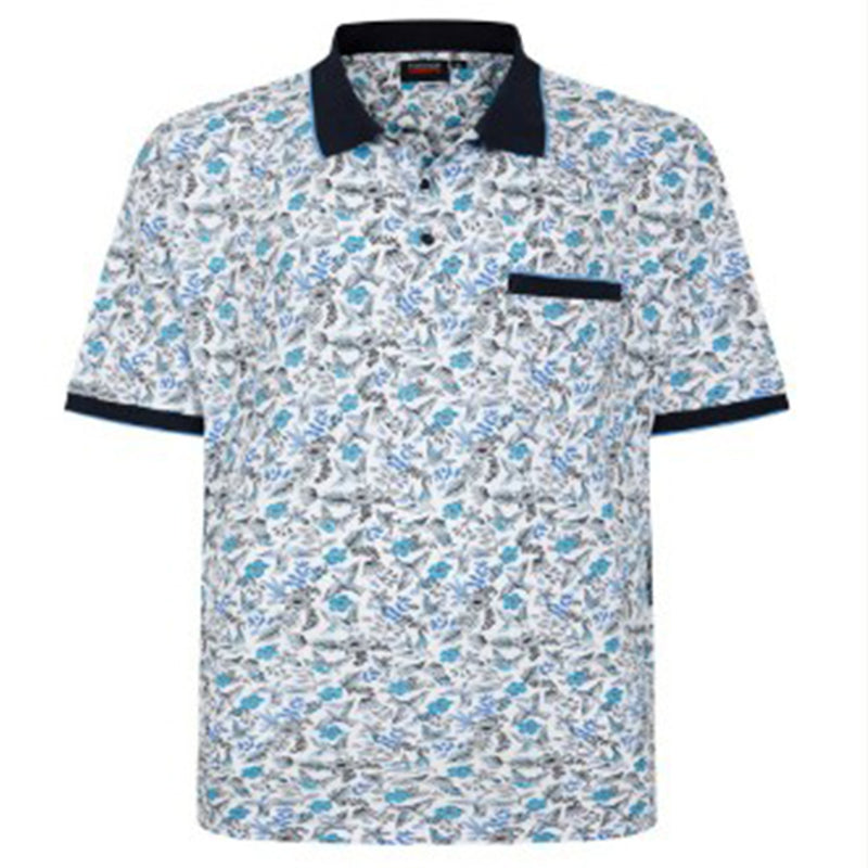 Espionage Bird Print Polo Shirt