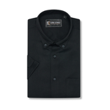 KAM Short Sleeve Button Down Textured Shirt