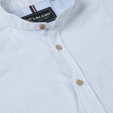 KAM Mens Grandad Collar Textured Button Down Shirt