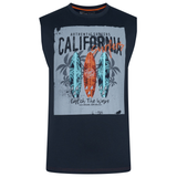 KAM California Surf Print Sleeveless Vest T Shirt