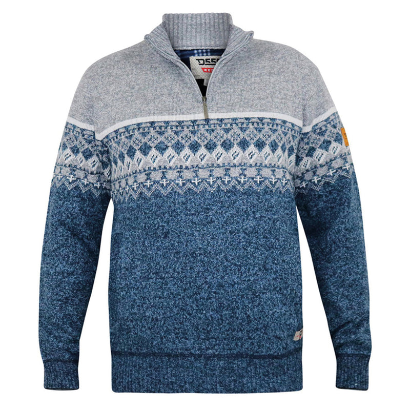 D555 Fair Isle Knit 1/4 Zip Jumper