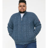 D555 Cable Knit Zip Up Cardigan