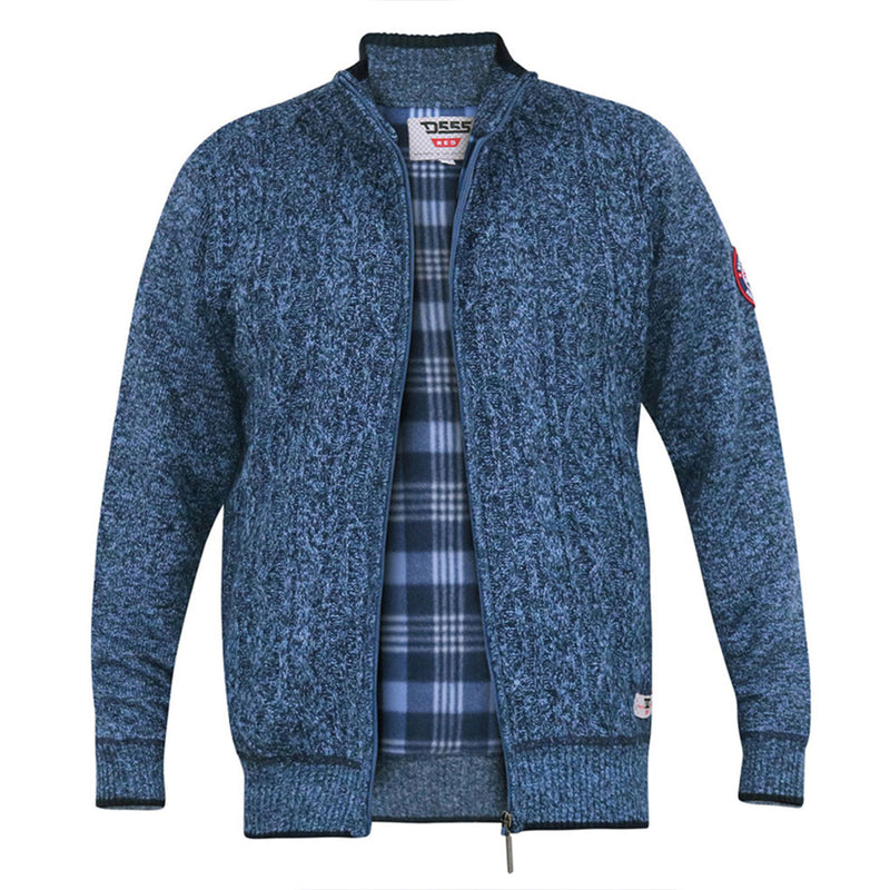 D555 Cable Knit Zip Up Cardigan