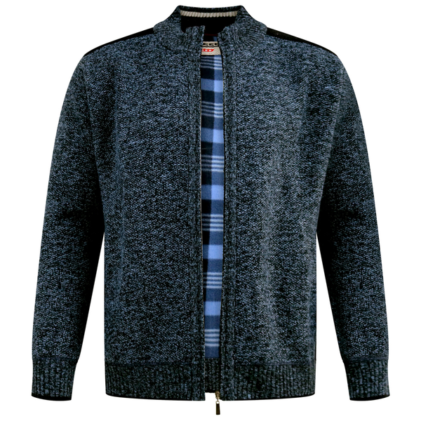 D555 Knitted Zip Up Fleece Cardigan Cardigan