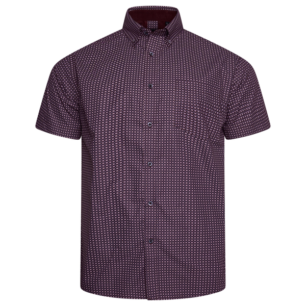 KAM Short Sleeve Geo Print Shirt