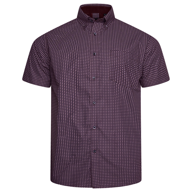 KAM Short Sleeve Geo Print Shirt