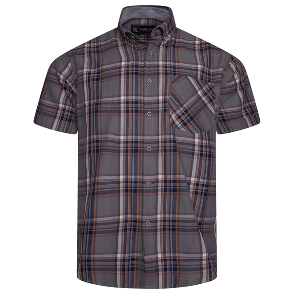 KAM Short Sleeve Check Shirt