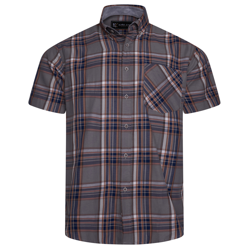 KAM Short Sleeve Check Shirt
