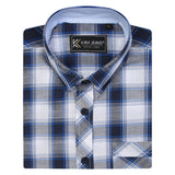 KAM Blue/Grey Casual Check Shirt