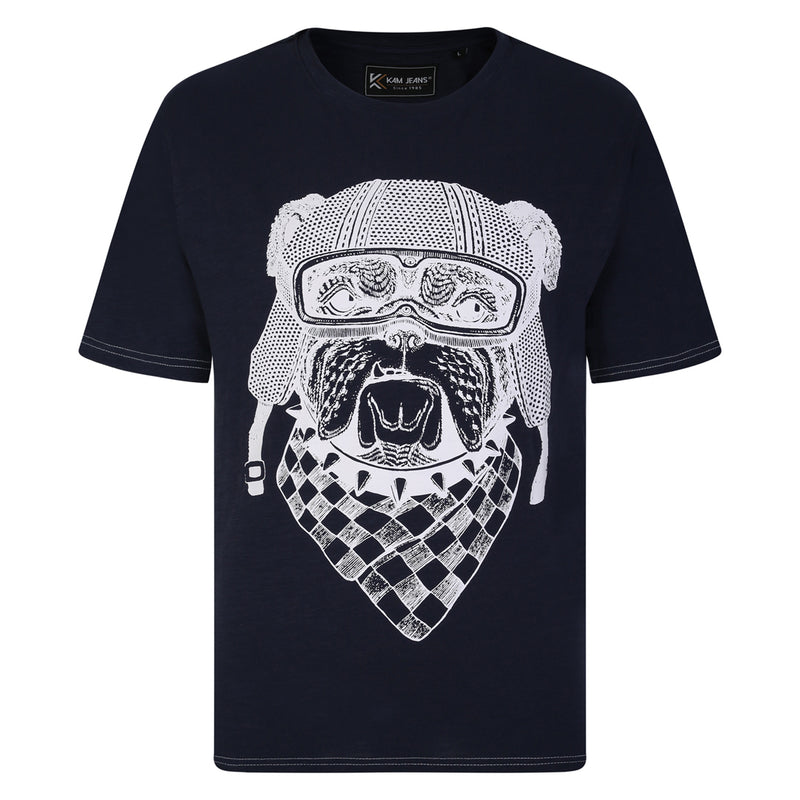 KAM Bulldog Print T-Shirt
