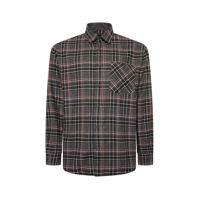 KAM Long Sleeve Flannel Check Shirt