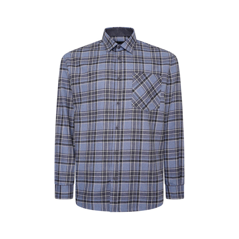 KAM Long Sleeve Flannel Check Shirt