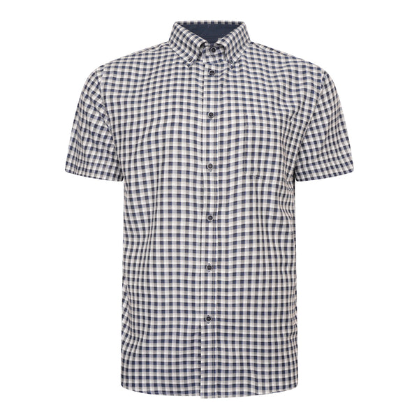 KAM Short Sleeve Gingham Check Shirt