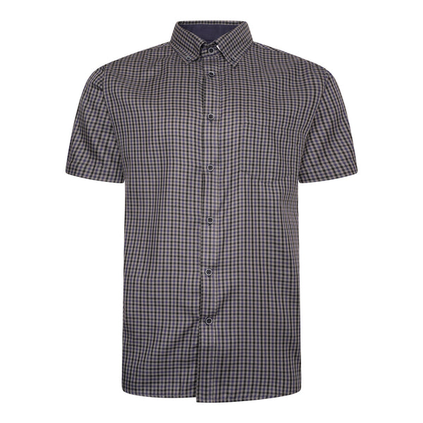 KAM Short Sleeve Gingham Check Shirt