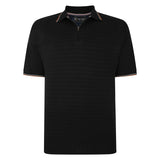 KAM 1/4 Zip Jersey Weave Pattern Polo Shirt