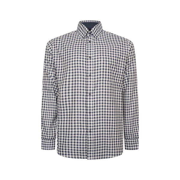 KAM Long Sleeve Gingham Check Shirt