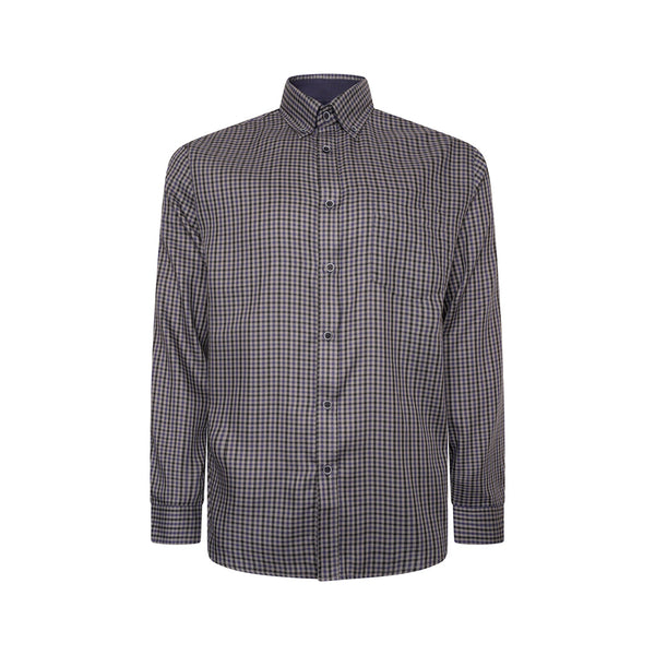 KAM Long Sleeve Gingham Check Shirt