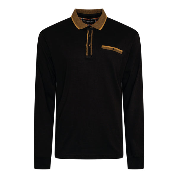 KAM Long Sleeve Jersey Polo Shirt