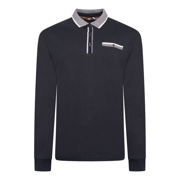 KAM Long Sleeve Jersey Polo Shirt