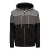 KAM Zip Up Marl Striped Hoodie