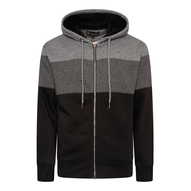 KAM Zip Up Marl Striped Hoodie