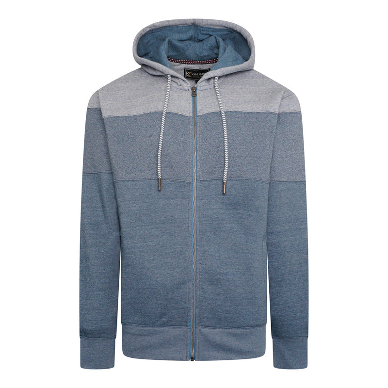 KAM Zip Up Marl Striped Hoodie