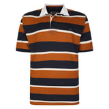 KAM Striped Rugby Polo Shirt