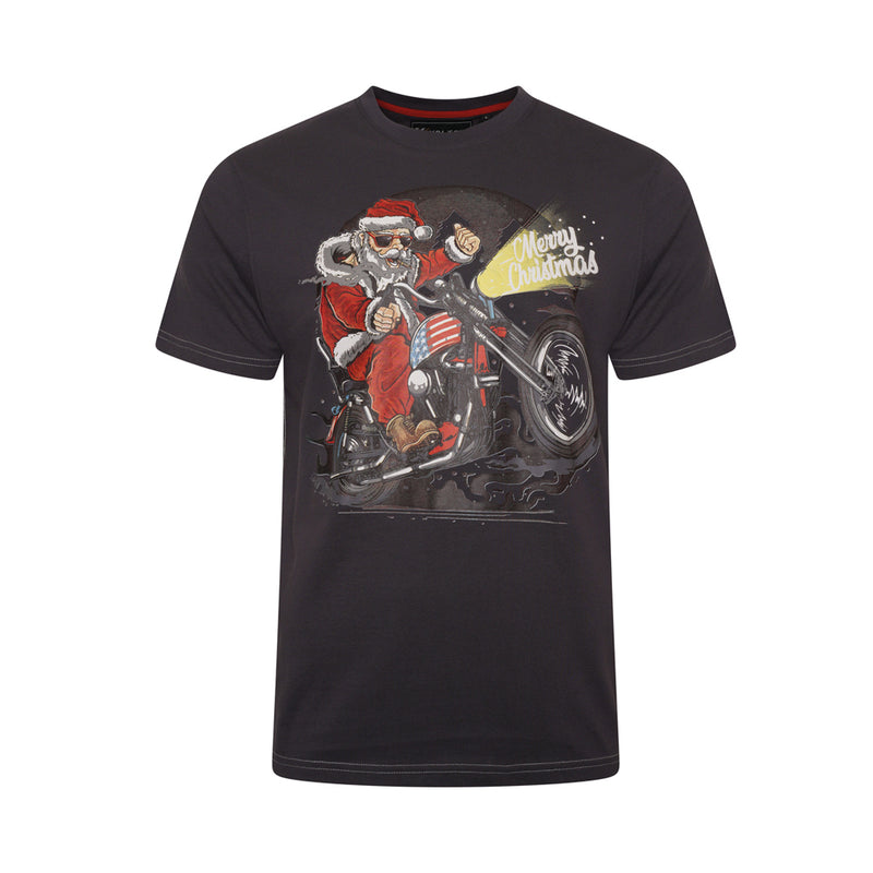 KAM Santa Biker Print T-Shirt