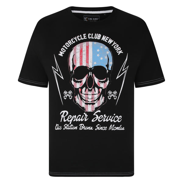 KAM USA Skull Print T-shirt