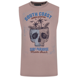 KAM South Coast Print Sleeveless Vest T Shirt