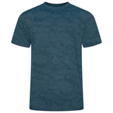 KAM Mens Sport Active Distressed Print Tee