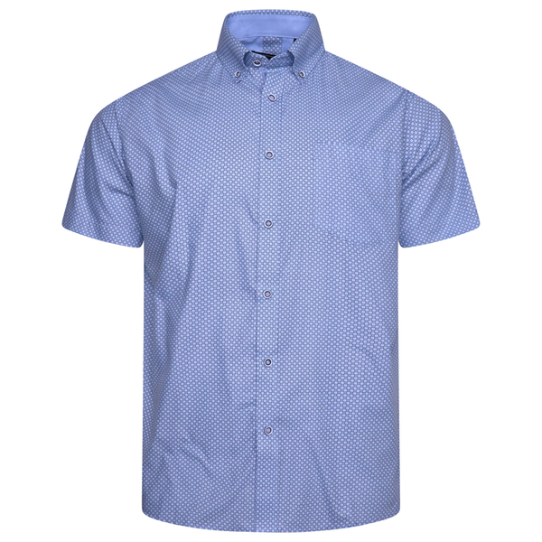 KAM Short Sleeve Geo Print Shirt