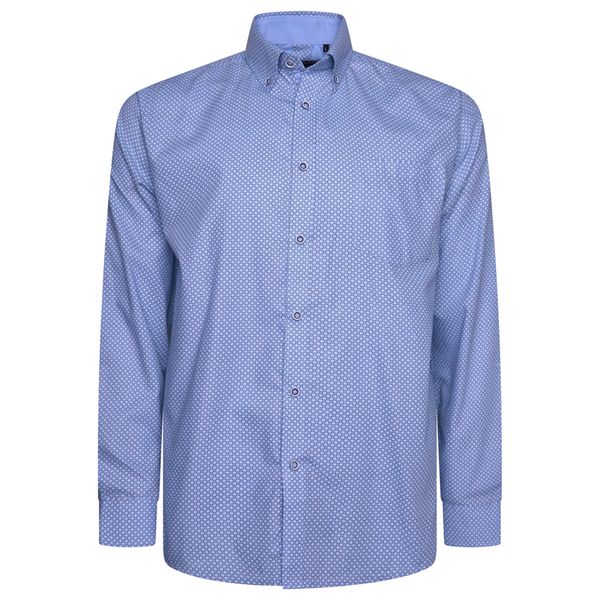 KAM Long Sleeve Geo Print Shirt