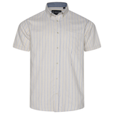 KAM Short Sleeve Button Down Striped Shirt