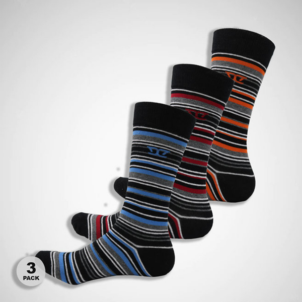 D555 3 Pack Striped Socks