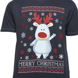KAM Christmas Print Reindeer Short Sleeve T-Shirt
