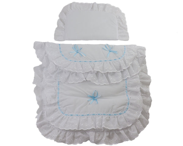 Triple Bow Quilted Pram Set