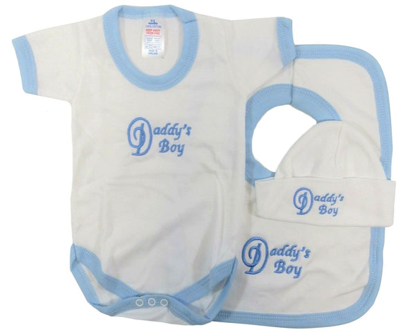 Daddy's Boy Bodysuit Set with Matching Hat