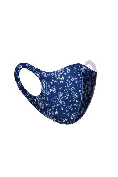 Blue Paisley Polyester Breathable Face Mask