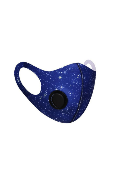 Blue Starry Pattern Polyester Breathable Face Mask with Vent
