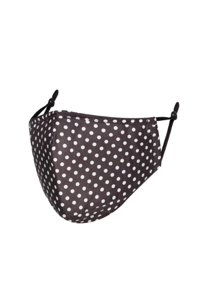 Brown Dotted Detail Polycotton Breathable Face Mask