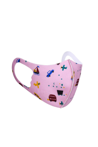 Pink Vehicle Design Children's Polyester Breathable Face Mask