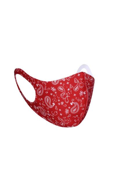 Red Paisley Polyester Breathable Face Mask