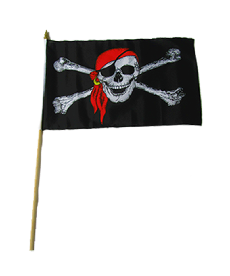 Skull and Crossbones Large Hand Flag