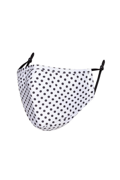 White Dotted Detail Polycotton Breathable Face Mask