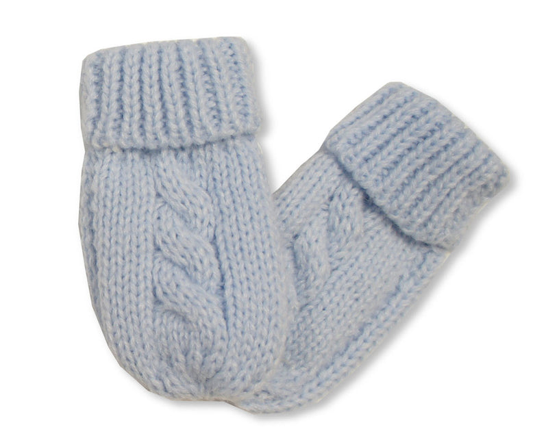 Nursery Time Cable Knit Baby Mittens