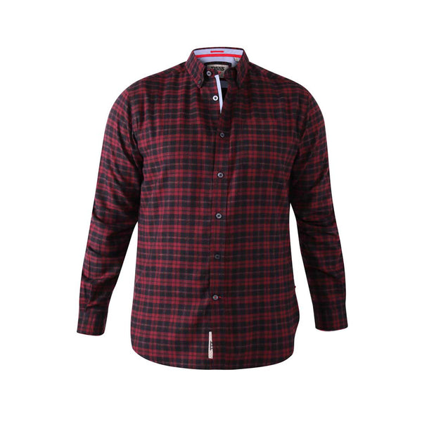 D555 Flannel Dark Red Check Shirt Duke