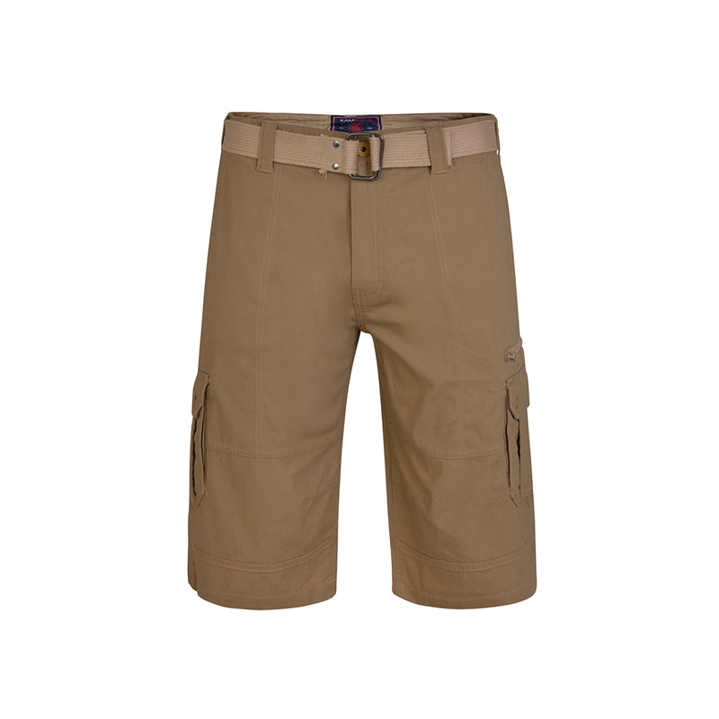 KAM Belted Cargo Shorts