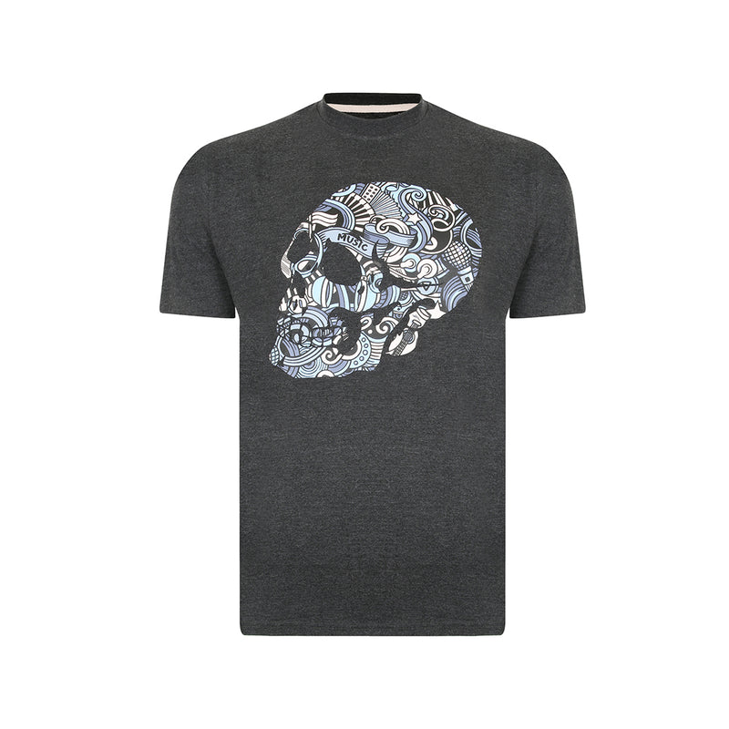 KAM Music Skull Print T-Shirt