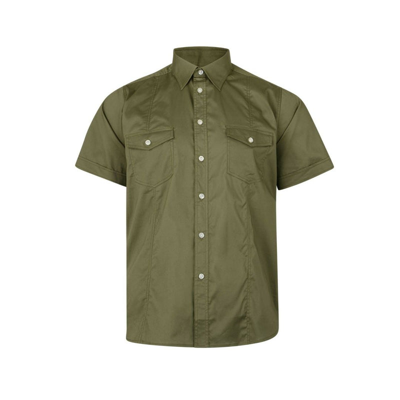 kam-retro-stretch-shirts-short-sleeves-khaki-6180.